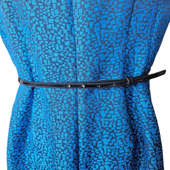 Jones Studio blue and black fit and flare midi dress sleeveless size 12 - Picture 9 of 16